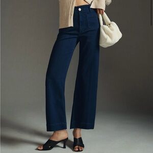 THE COLETTE CROPPED HIGH-RISE WIDE-LEG JEANS BY MAEVE Anthropologie 28 Tall